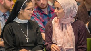 students talk at our annual welcoming ceremony